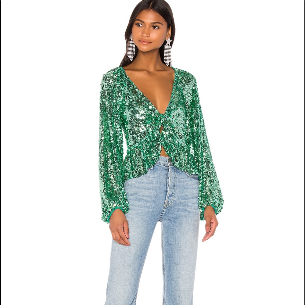 For Love and Lemons Madeline sequin top